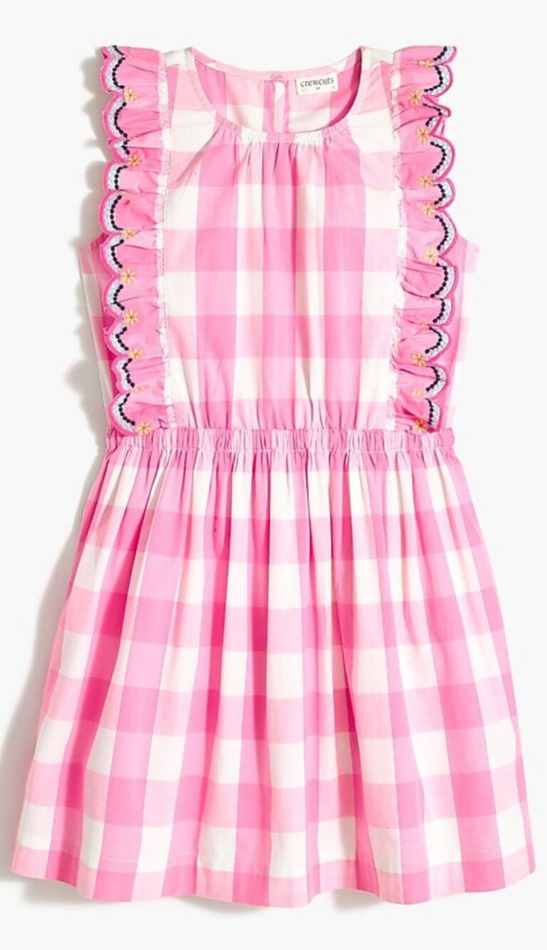 CREWCUTS Ruffle Trim Pink Gingham Party Dress NWT 16 Girls